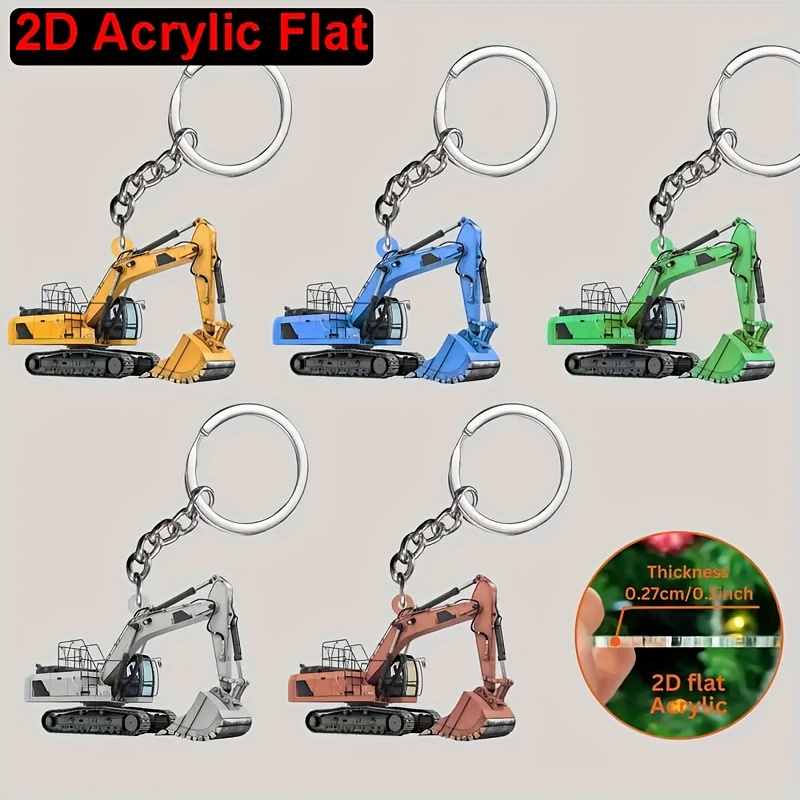 Heavy Equipment Key Ring - 2D плоский красочный акриловый брелок в