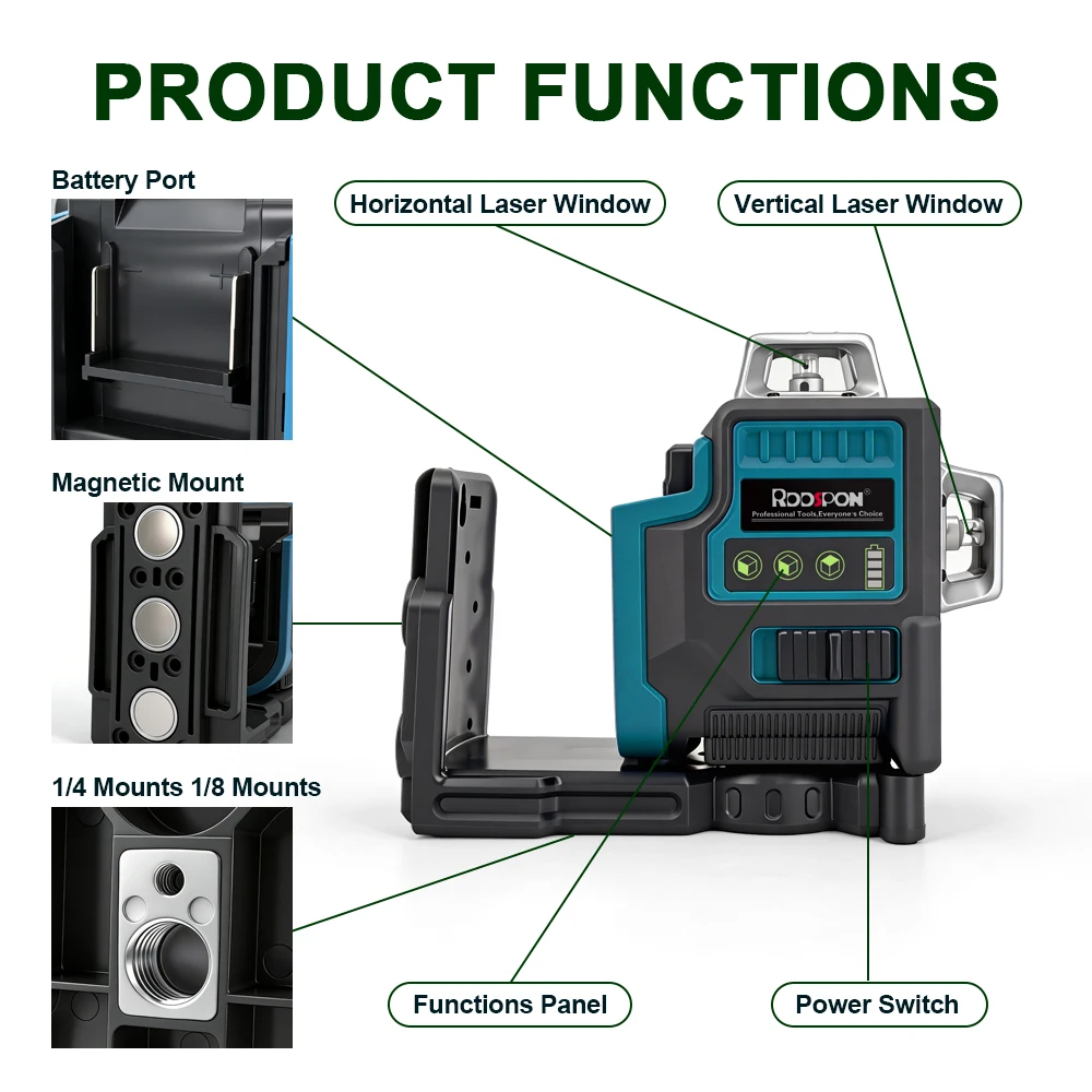 Лазерный уровень с 12 зелеными – обзор и цена Laser Level Rotary