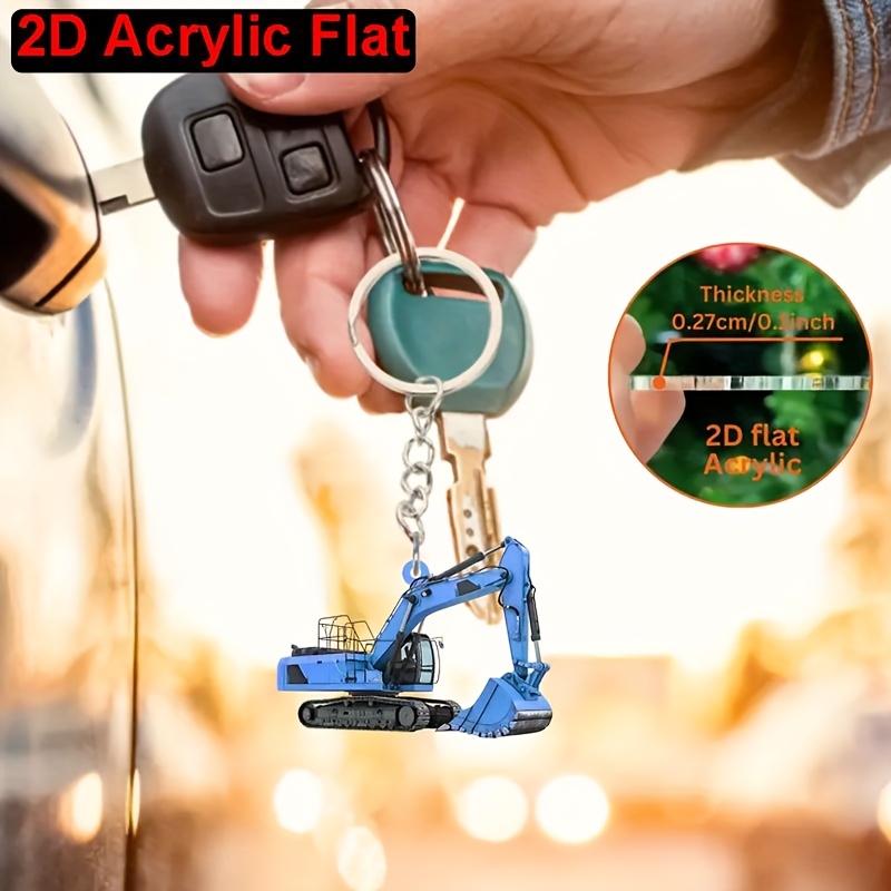 2D плоский красочный акриловый – обзор и цена Heavy Equipment Key Ring
