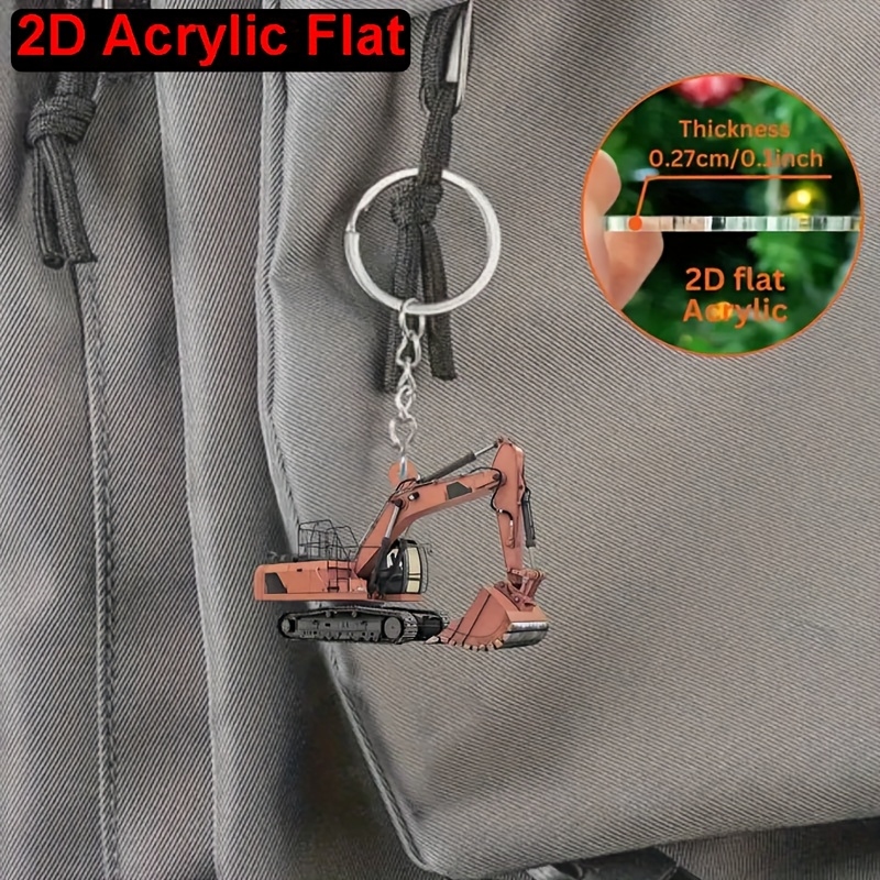 2D плоский красочный акриловый – обзор и цена Heavy Equipment Key Ring