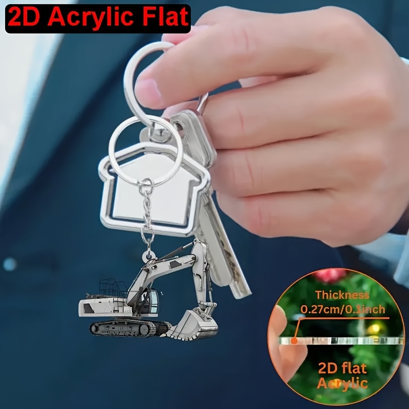 2D плоский красочный акриловый – обзор и цена Heavy Equipment Key Ring